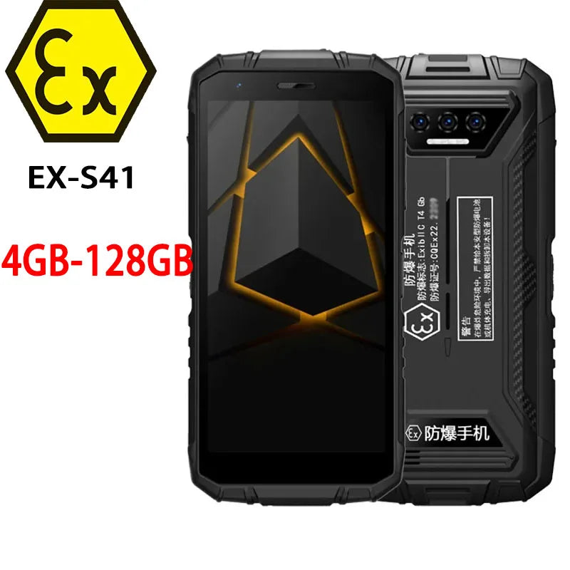 Explosion proof EX-S41 4GB 128GB Rugged Smartphone 6000mAh 13MP AI Triple Camera Cellphone NFC 4G Android 13 Mobile Phone