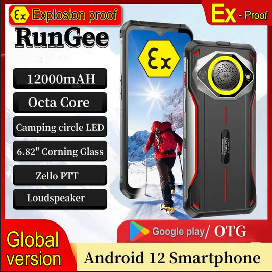 12000mAh Battery Outdoor Camping Lights Zello PTT Key  Walike Talkie Smartphone 8GB+128GB 26MP Camera Octa Core 6.88 “inch