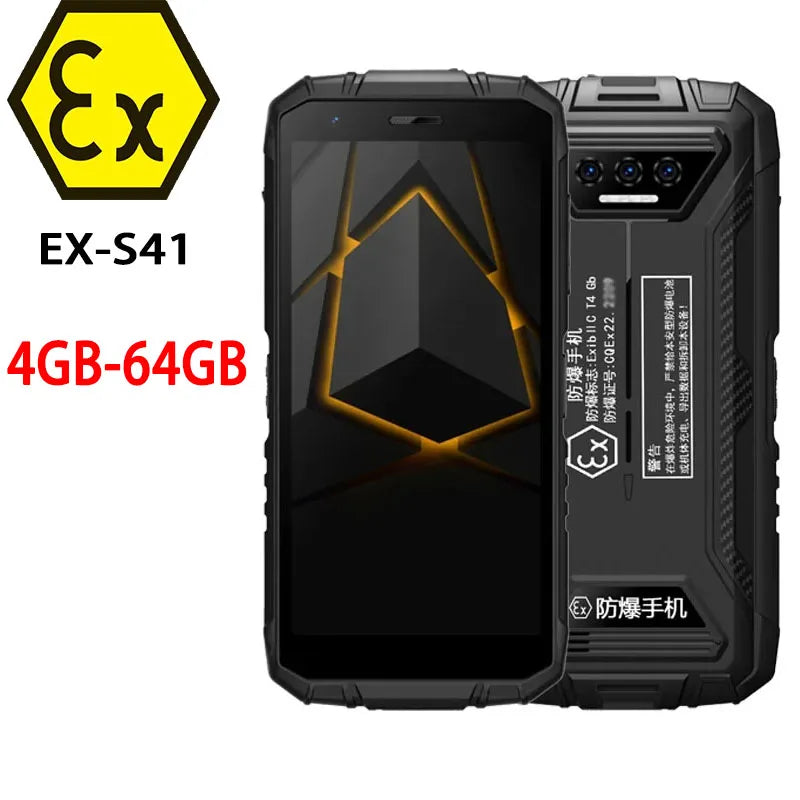 Explosion proof EX-S41 4GB 128GB Rugged Smartphone 6000mAh 13MP AI Triple Camera Cellphone NFC 4G Android 13 Mobile Phone