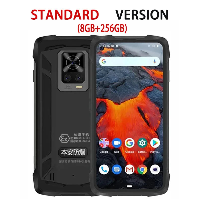 Explosion Proof Ex-H90 Rugged IP68 Zello PTT Waterproof  8GB+256GB 108MP Triple Camera 6.36" FHD 5000mAh NFC Android 11